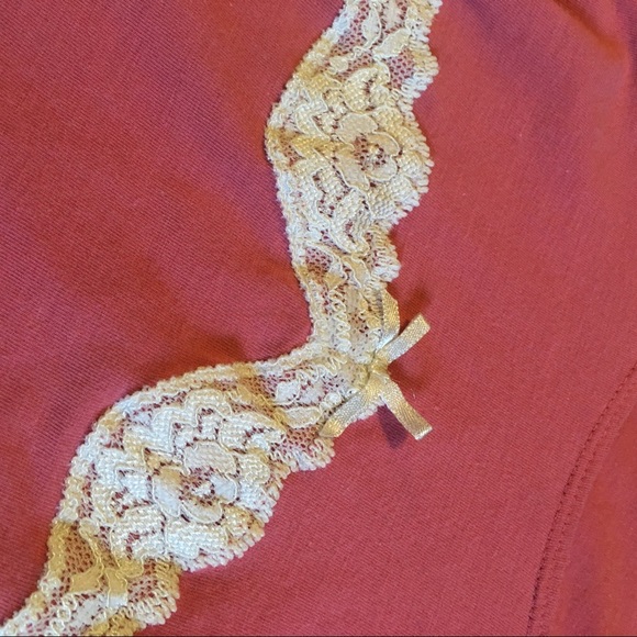 Ann Taylor Loft Pink Ivory Lace Sleep Shirt Spring - Picture 4 of 5